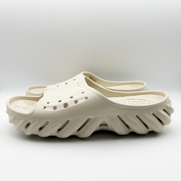 Crocs Unisex Stucco Echo Slide Shoes US Mens 12 Womens 14 White NWOB - Picture 10 of 14